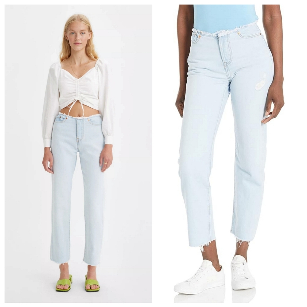 🆕️ Levi's Women's Ripped Wedgie Straight Jeans Size 26 | High Rise Distressed